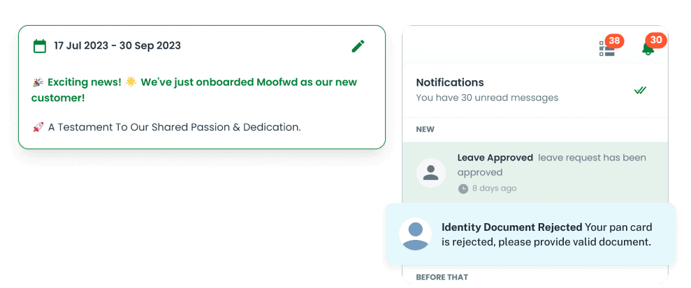 All notifications and announcements at one place