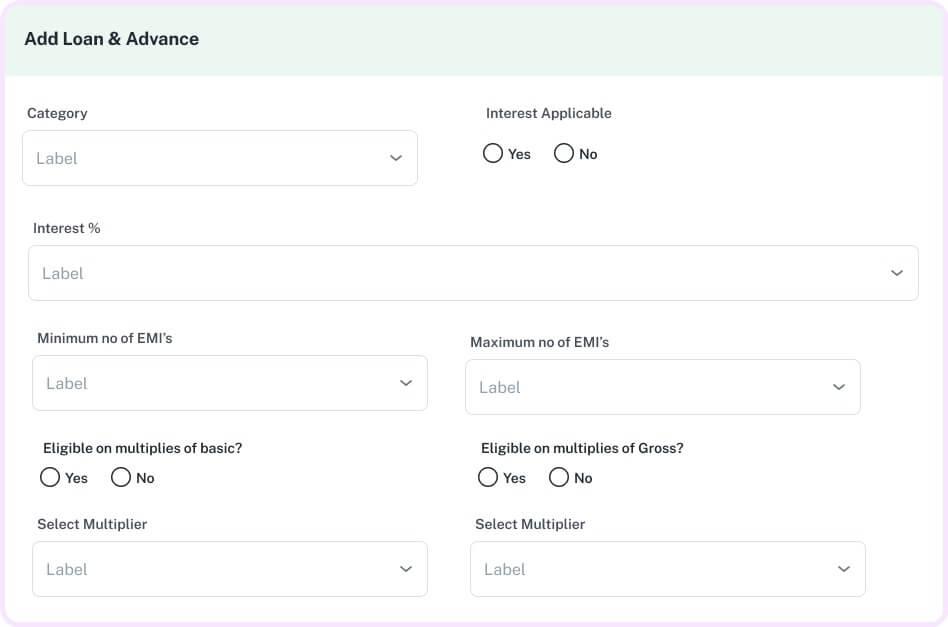 Customizable loan policies and eligibility setup